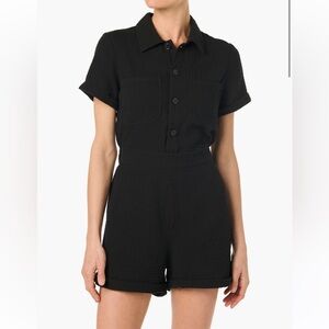 Joes gauze short romper Black Button-Up S